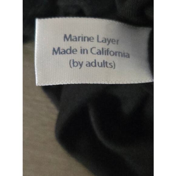 Marine Layer Lexi Rib Long Sleeve Black Midi Dress Size S - Picture 5 of 7